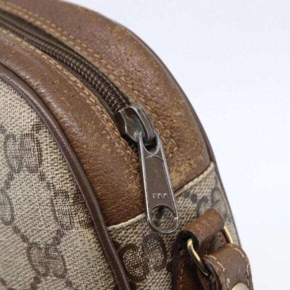 GUCCI GG Supreme Web Sherry Line Clutch Bag PVC Beige Gold 89 01 034 Auth 147495 - Picture 10 of 16